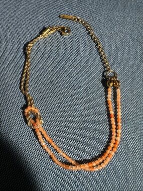 sunstone bead chain bracelet 9” adjustable